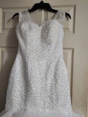 White Beaded Mermaid Wedding Dress